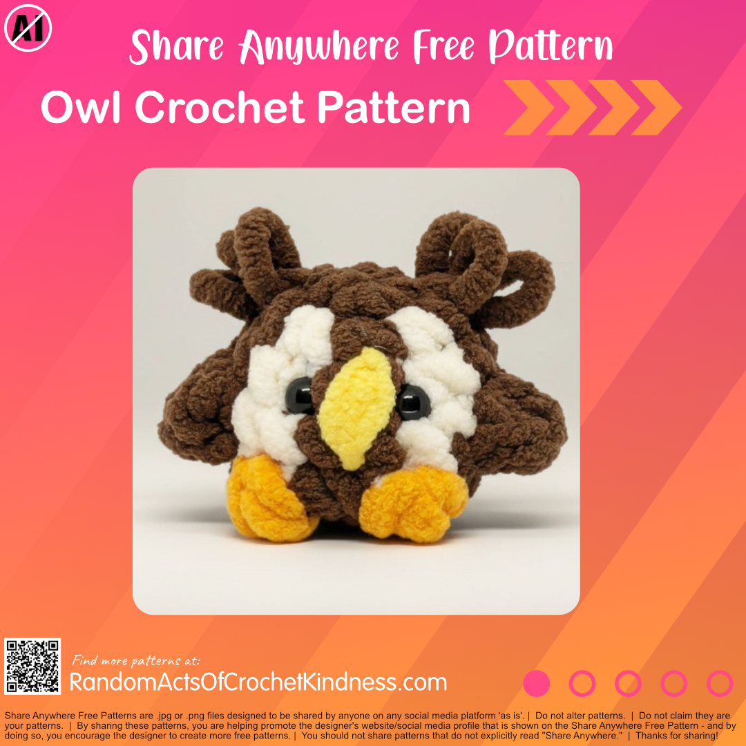 Free Owl Crochet Pattern #RAOCK No AI