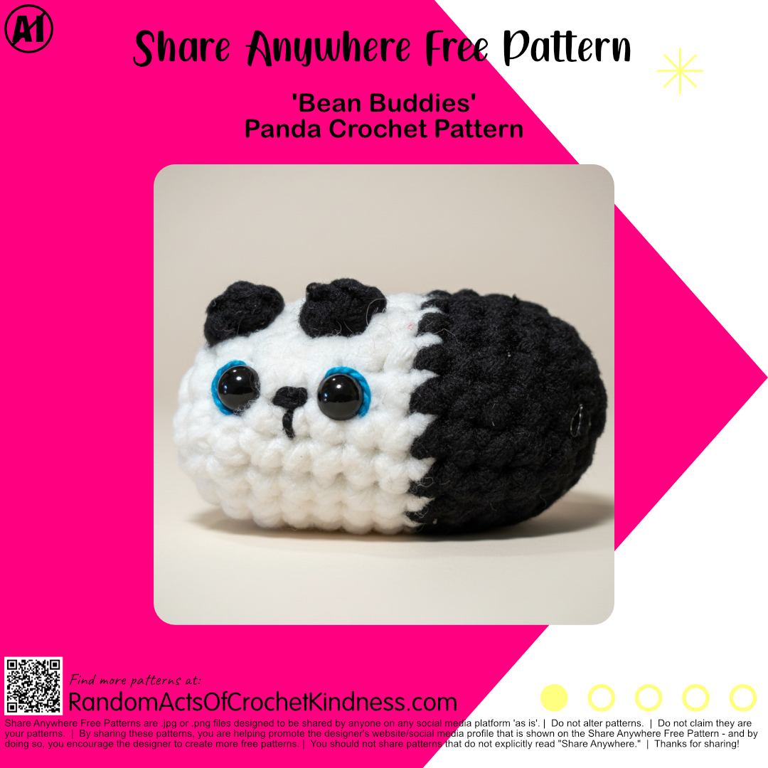 Free Panda Bean Buddies Crochet Pattern #RAOCK