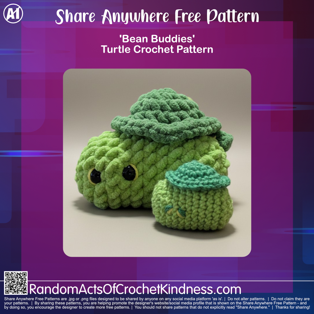 Free Turtle Bean Buddies Crochet Pattern #RAOCK